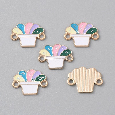 Alloy Colorful Enamel Connector Charms ENAM-CJC0019-01G-1