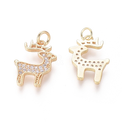 Brass Charms ZIRC-L087-017G-1