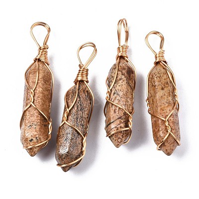 Natural Picture Jasper Big Pendants G-T122-70D-1