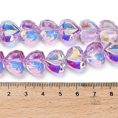 Electroplate Transparent Glass Beads Strands X-EGLA-B012-AB06-1