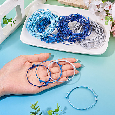 60Pcs 4 Colors Korean Waxed Polyester Cord Bracelet Making AJEW-CW0001-07-1