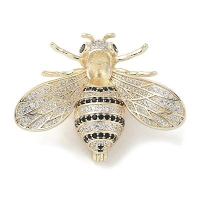 Bee Brass Cubic Zirconia Brooches JEWB-Q013-03G-1