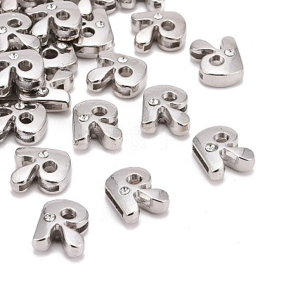 Letter Slider Beads for Watch Band Bracelet Making ALRI-O012-R-NR-1