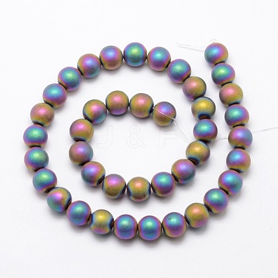 Electroplate Non-magnetic Synthetic Hematite Beads Strands G-R363-6mm-02-1