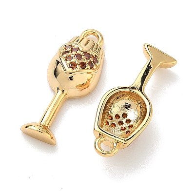 Brass Micro Pave Cubic Zirconia Pendants KK-A281-22G-02-1