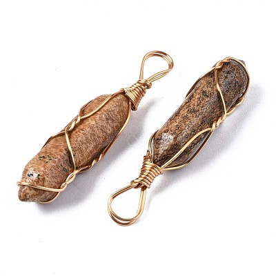 Natural Picture Jasper Big Pendants G-T122-70D-1