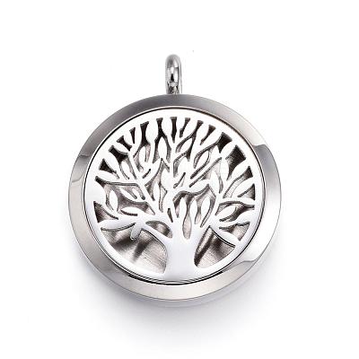 316 Surgical Stainless Steel Diffuser Locket Pendants STAS-H342-89P-1