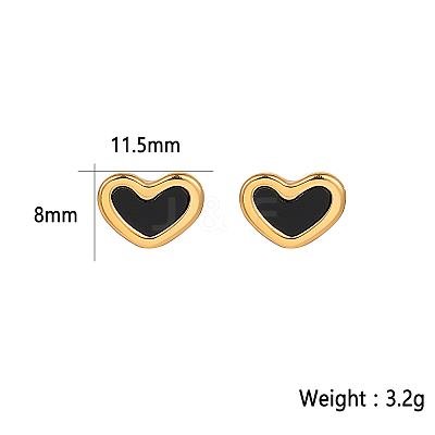 Fashionable 304 Stainless Steel Heart Stud Earrings for Women HR1074-2-1