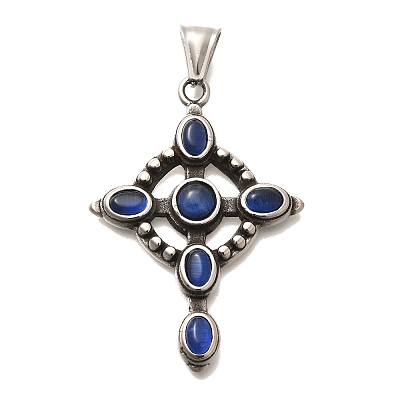 Antique Silver 304 Stainless Steel Pendants STAS-R140-05AS-03-1