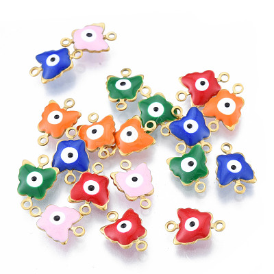 304 Stainless Steel Enamel Connector Charms STAS-N092-173-1