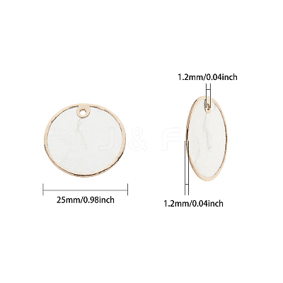 Electroplate Natural Capiz Shell Pendants SHEL-CA0001-001-1