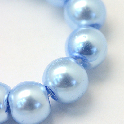 Baking Paint Pearlized Glass Pearl Round Bead Strands HY-Q003-10mm-24-1
