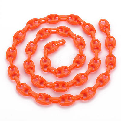 Handmade Opaque Acrylic Coffee Bean Chains CHAC-ZX0001-01F-1