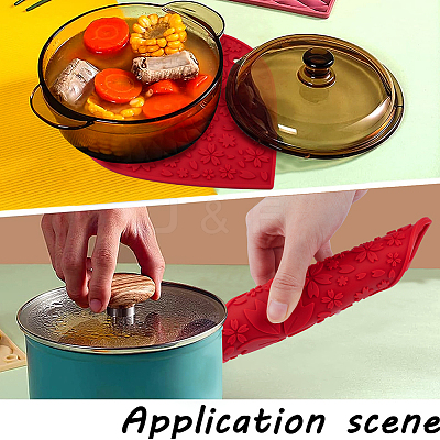 2Pcs Silicone Hot Mats for Hot Dishes AJEW-GF0008-30-1