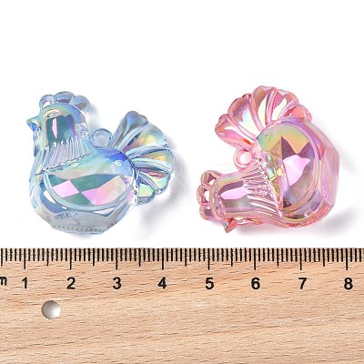 Electroplate Transparent Acrylic Pendants OACR-I014-30-1