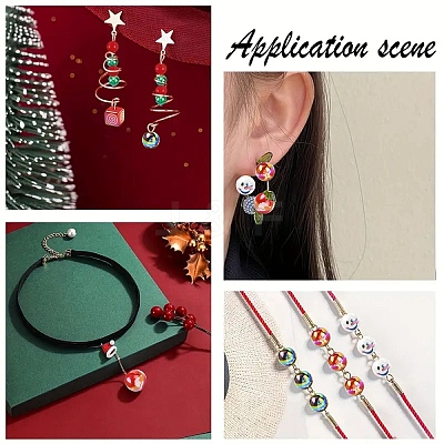 12Pcs 6 Styles Christmas Theme UV Plating Acrylic Round/Cube Beads OACR-YW0003-46-1