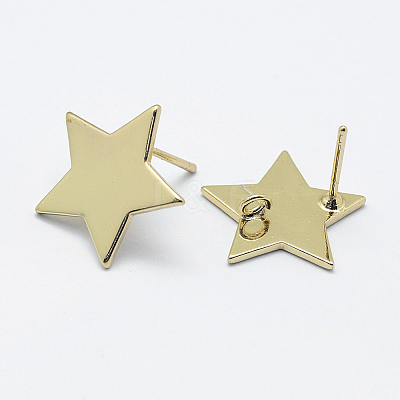 Brass Stud Earring Findings X-KK-F728-10G-NF-1