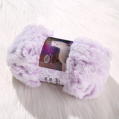 Imitation Mink Fur Super Bulky Polyester Nylon Blended Yarn PW-WG86474-01-1