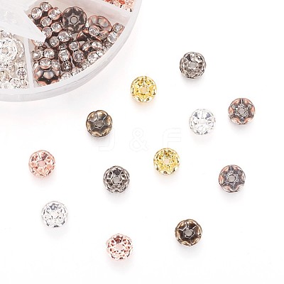 Brass Rhinestone Spacer Beads RB-JP0002-08-1