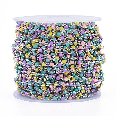 304 Stainless Steel Enamel Twisted Chains X-STAS-R100-40B-1