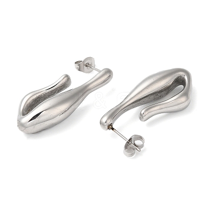 Non-Tarnish 304 Stainless Steel Stud Earrings EJEW-K244-24P-1
