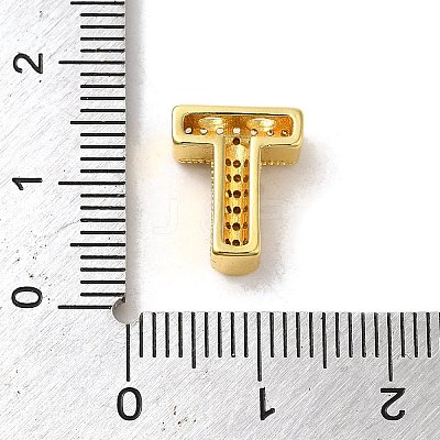 Brass Micro Pave Clear Cubic Zirconia Charms ZIRC-C009-01G-T-1