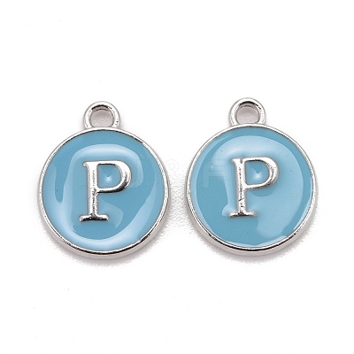 Platinum Plated Alloy Enamel Charms X-ENAM-S118-04P-P-1