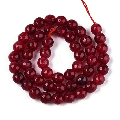 Dyed Natural White Jade Beads Strands X-G-T139-8mm-60-04-1