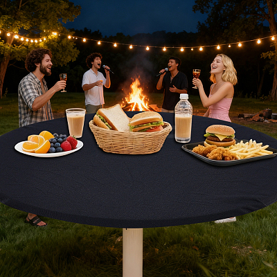 1Pc Polyester Round Tablecloth AJEW-CN0001-61-1
