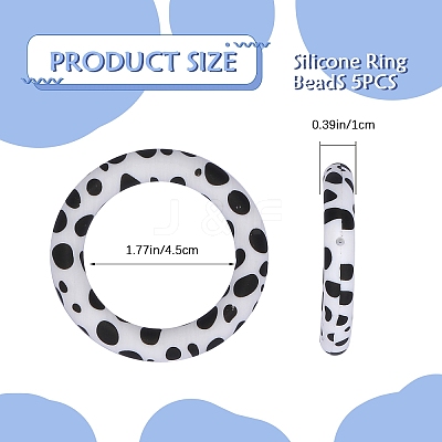 5Pcs Ring Food Grade Eco-Friendly Silicone Beads JX893E-1