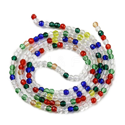 Transparent Gradient Color Glass Beads Strands GLAA-E044-01A-1