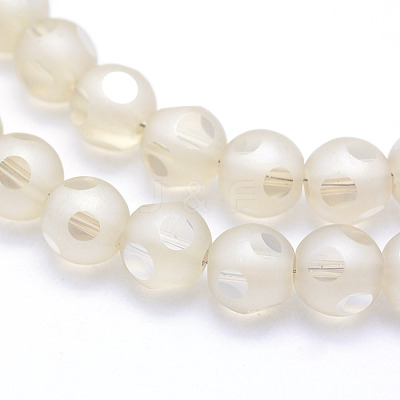 Electroplate Glass Beads Strands EGLA-P032B-8mm-P02-1