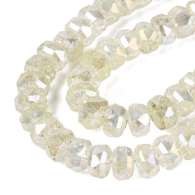 Electroplate Transparent Crackle Glass Beads Strands EGLA-Q135-01A-B04-1