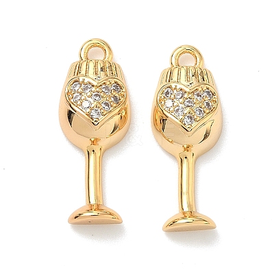 Brass Micro Pave Cubic Zirconia Pendants KK-A281-22G-01-1