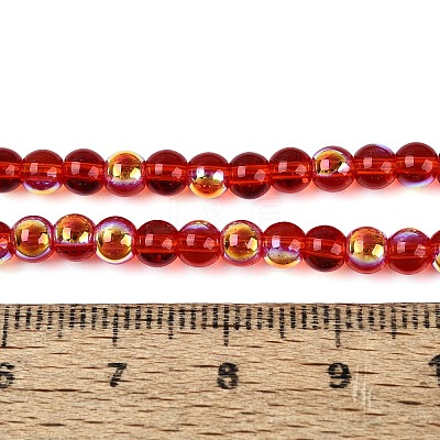 Electroplate Transparent Glass Beads Strands EGLA-Q132-4MM-A02-1