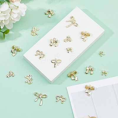 48Pcs 8 Styles Bowknot Alloy Pendants FIND-DC0007-72C-1