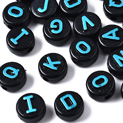 Opaque Black Acrylic Beads MACR-Q242-009B-1