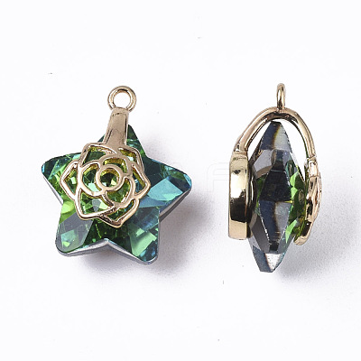 Electroplate Glass Pendants EGLA-N005-003D-1