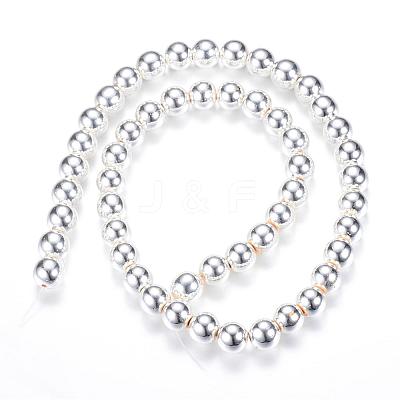Electroplate Non-magnetic Synthetic Hematite Beads Strands G-Q466-6mm-02-1