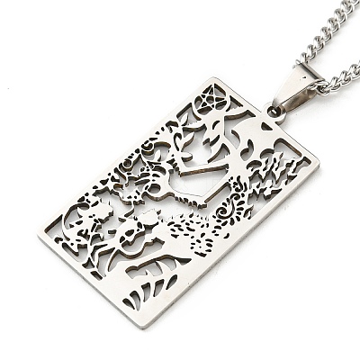 Non-Tarnish 304 Stainless Steel Pendant Necklaces NJEW-L118-02P-02-1