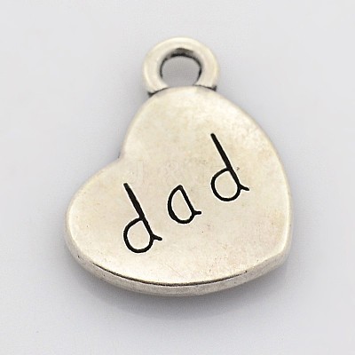 Family Theme Tibetan Style Alloy Charms TIBEP-X0066-AS-LF-1