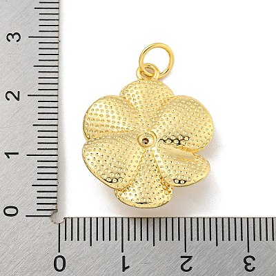 Rack Plating Brass Micro Pave Cubic Zirconia Pendants KK-C059-01G-1