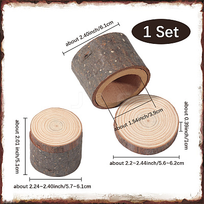 1Pc Wooden Ring Boxes with Lid DJEW-SP0001-10-1