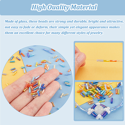 2880Pcs 8 Colors Opaque Colours Glass Twist Bugle Beads EGLA-PH0001-33-1