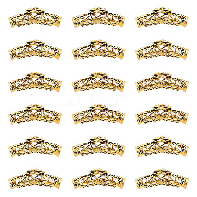 20Pcs Tibetan Style Alloy Curved Tube Beads FIND-DC0002-41-1