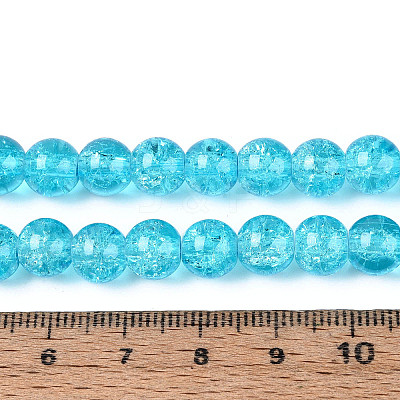 Spray Painted Crackle Transparent Glass Beads Strands X-CCG-Q001-8mm-06-A-1