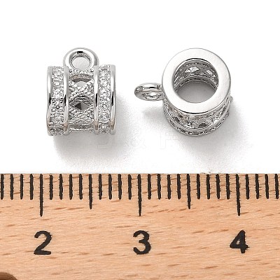 Brass Micro Pave Cubic Zirconia Tube Bails ZIRC-P112-02P-1