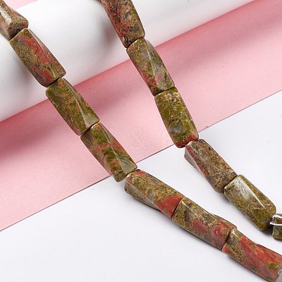 Natural Unakite Beads Strands G-L240-15-1