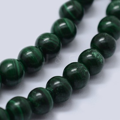 Natural Malachite Beads Strands G-F571-27AB2-8mm-1