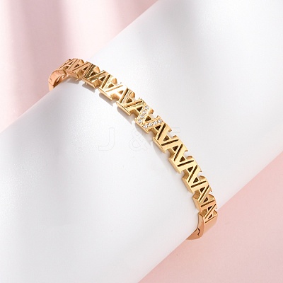 304 304 Stainless Steel Micro Pave Cubic Zirconia Hinged Bangles for Women BJEW-Z146-01G-1